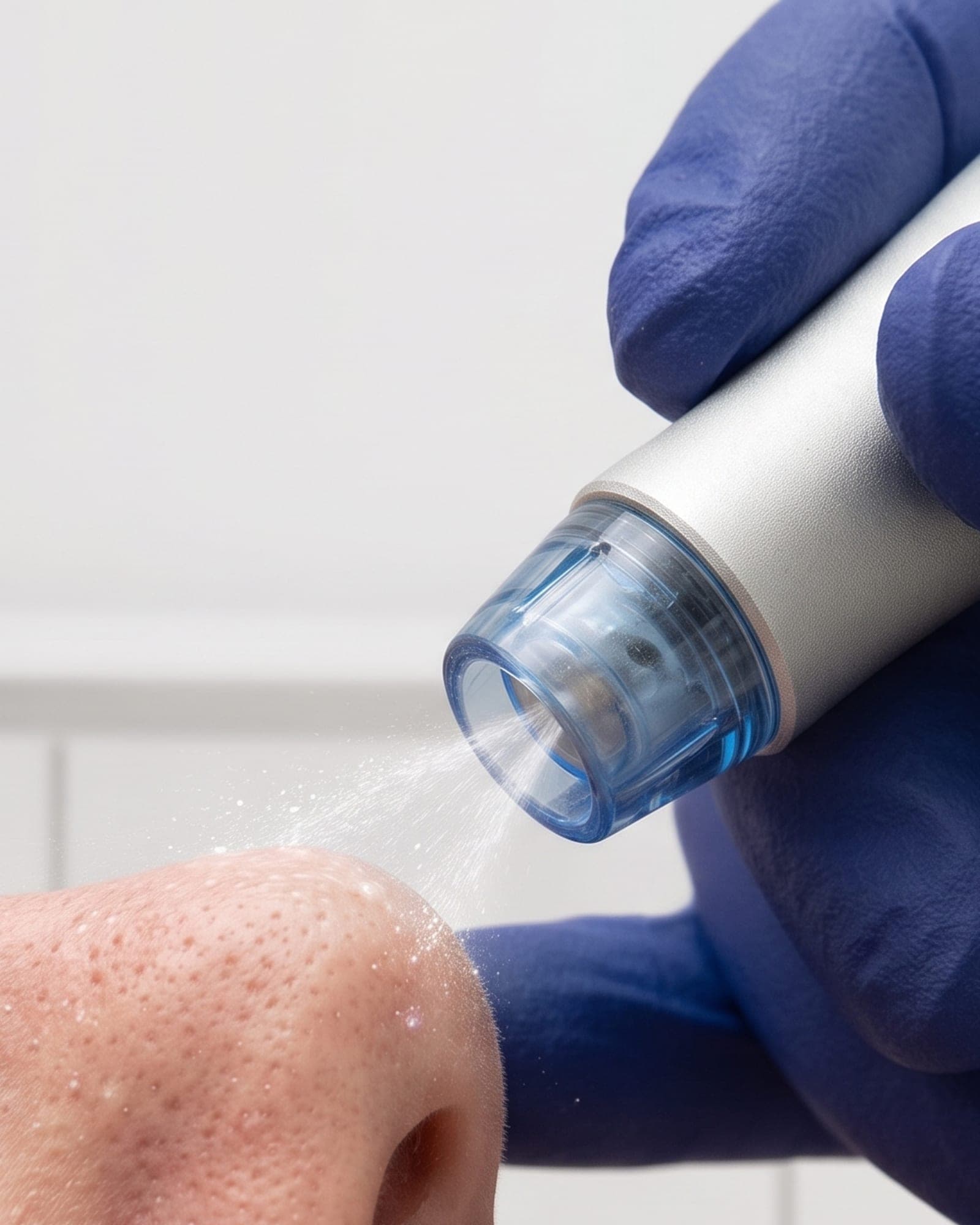 Esthetician using a HydraFacial extraction tool to gently clear pores on a guest at The Spa on Phillips